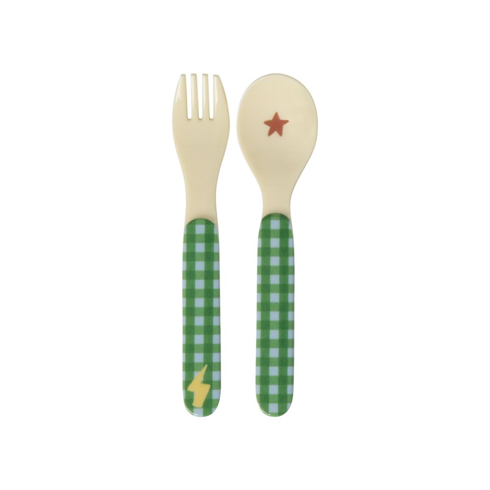 Melamin Kinderbesteck "Hero" - 14x3,5 cm (Grün)