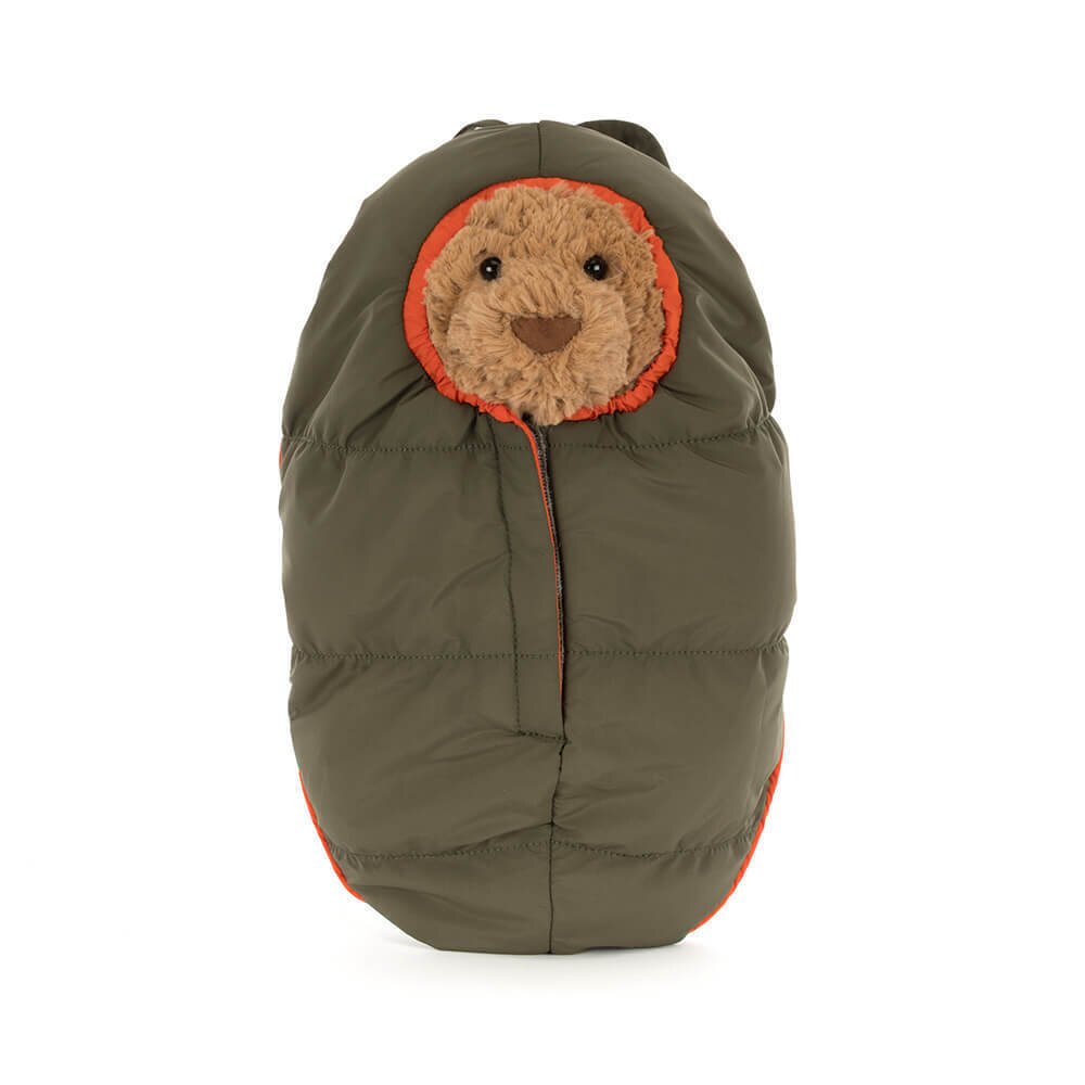 Kuscheltier Bär "Bartholomew - Hiking Outfit" - 26x12x8 cm (Braun/Grün)
