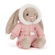 Kuscheltier Hase "Bashful - Ski Suit" - 31 cm (Beige/Rosa) Jellycat