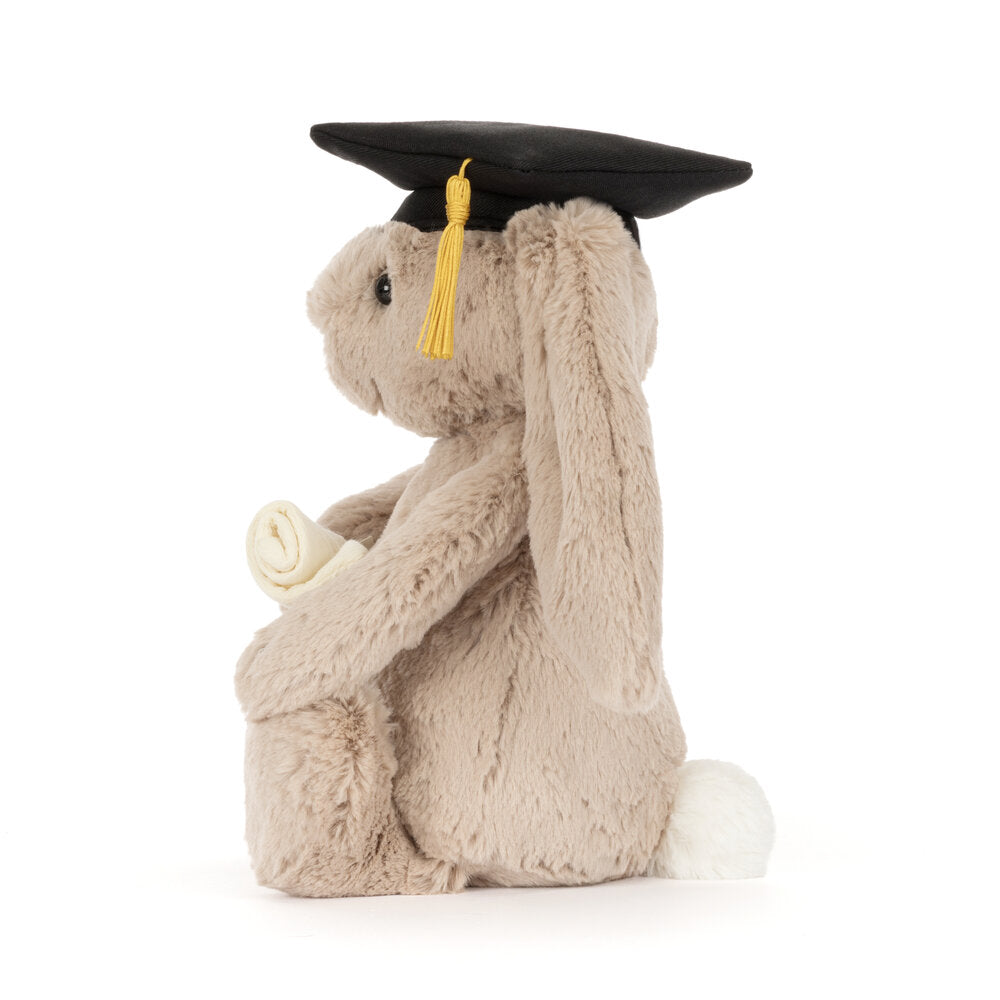Kuscheltier Hase "Bashful - Graduation Outfit" - 9x12x31 cm (Beige)