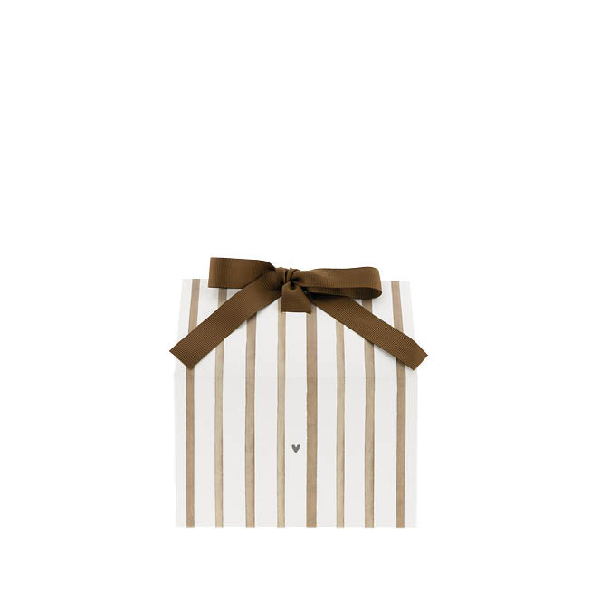 Geschenkbox "Stripes" - 13,5x17,5 cm (Braun)