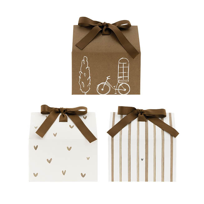 Geschenkbox "Haus" - 13,5 x 17,5 cm (Braun)