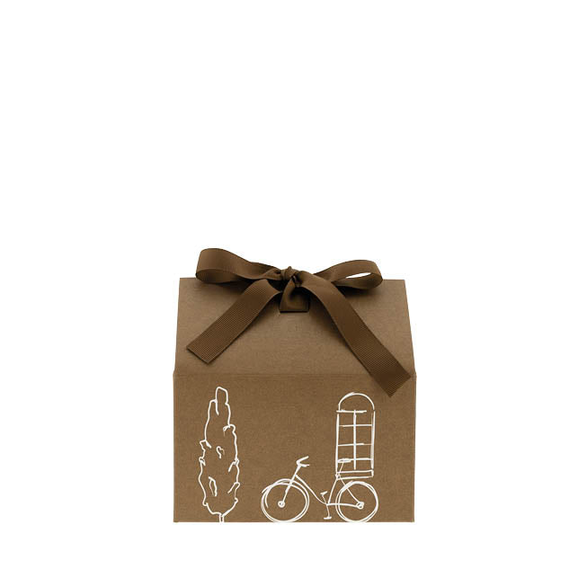 Geschenkbox "Haus" - 13,5 x 17,5 cm (Braun)