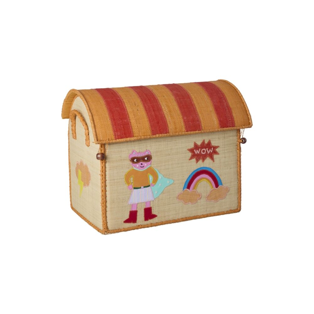 Spielzeugkorb "Raffia - Hero" - S (Pink)