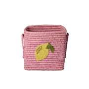 Quadratischer Korb "Raffia - Big Lemon" - S (Natur)