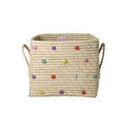 Quadratischer Korb "Raffia - Dots" - 30x30x25 cm (Glory Days Colors)