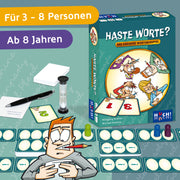 Gesellschaftsspiel-Box mit farbigem Cover „Haste Worte?“
