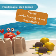 Bingo Beach Brettspielzubehör: Sandburg-Formen mit Chips und Figuren