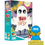 Kinderspiel-Box mit Geist-Gesicht, bunten Grusellichtern und Aufdruck 2026