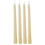Kerzen im 4er-Set (Pale Yellow/Gerillt)