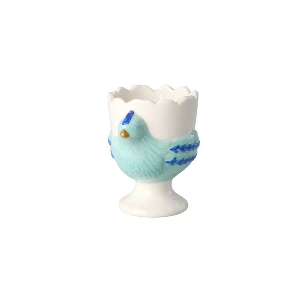 Keramik Eierbecher in Hühnerform - 7,5x5,5x7 cm (Blau)