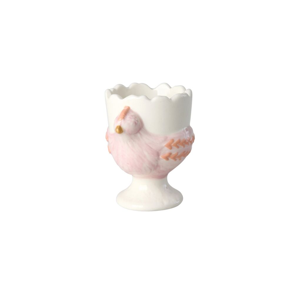 Keramik Eierbecher in Hühnerform - 7,5x5,5x7 cm (Pink)