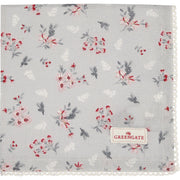 Stoffserviette mit Spitze "Emberly" - 40x40 cm (Pale Grey)