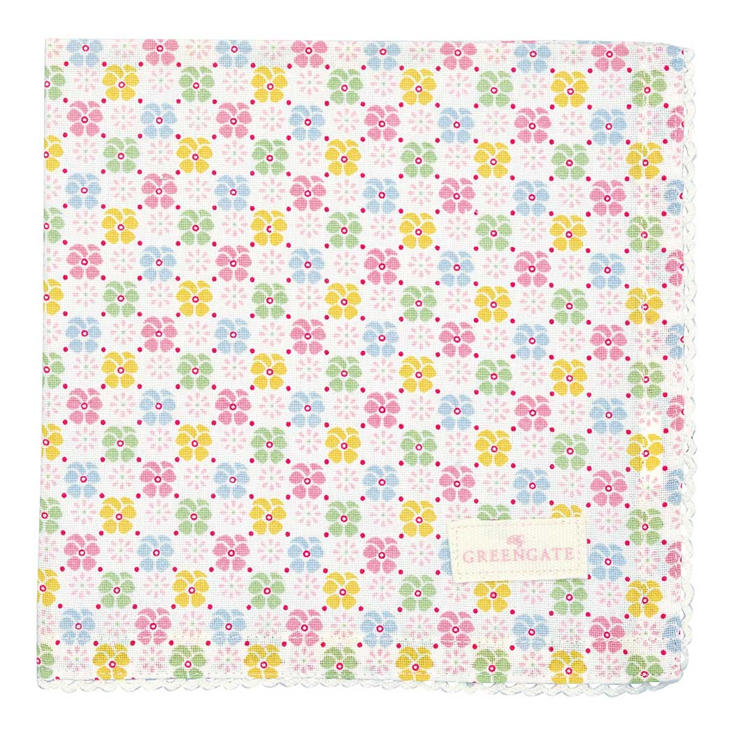 Stoffserviette mit Spitze "Edie" - 40 cm (Weiß)