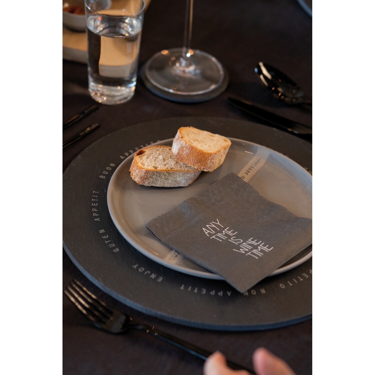 Schieferuntersetzer-Set "DINING - Wer die Wahrheit..."