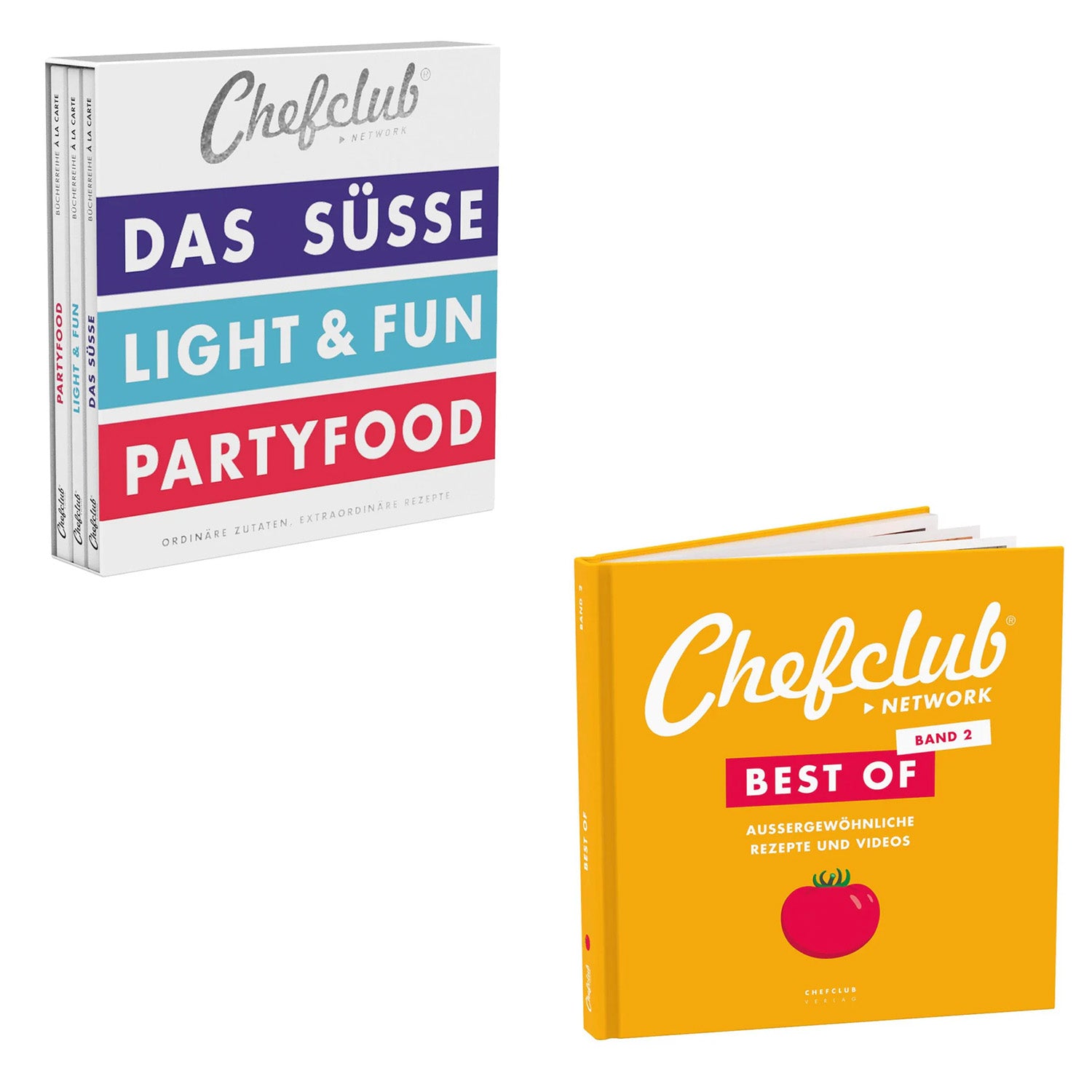 Kochbuch-Set mit zwei Bänden: Das Süße Light&Fun Partyfood und Best Of Band 2