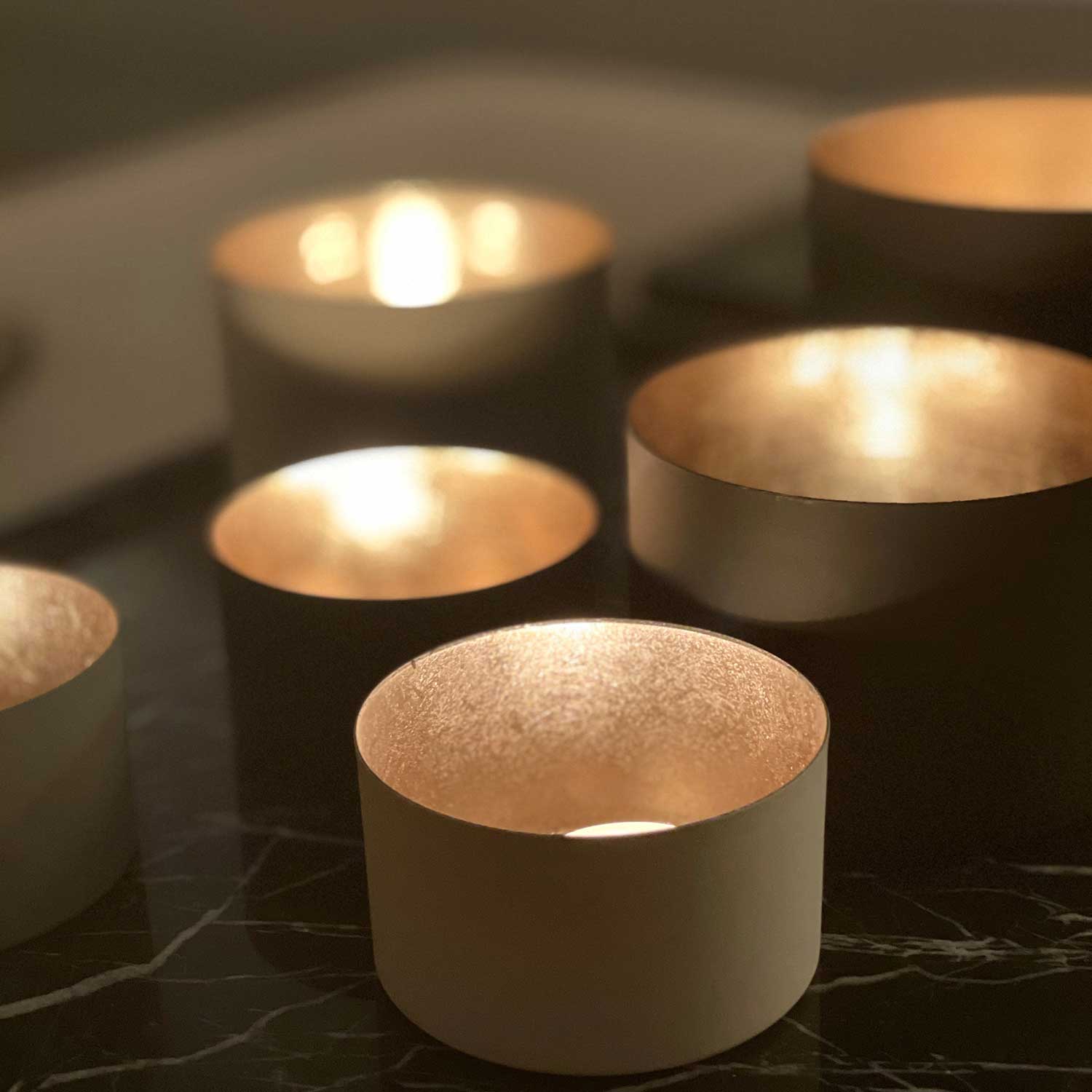 Windlicht "Chennai" - M (Schwarz/Gold)