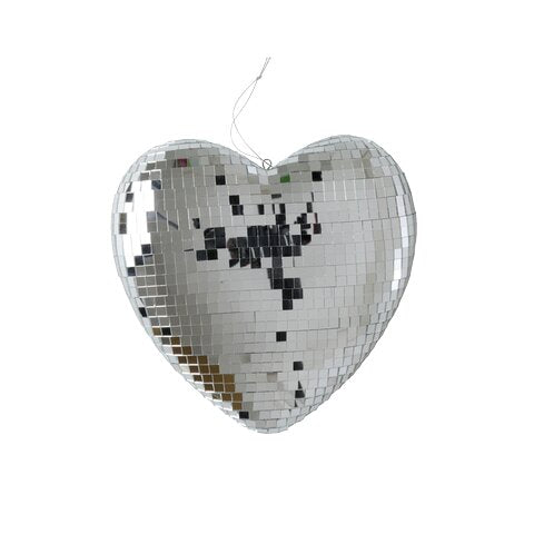 Discokugel in Herzform - L (Silber)