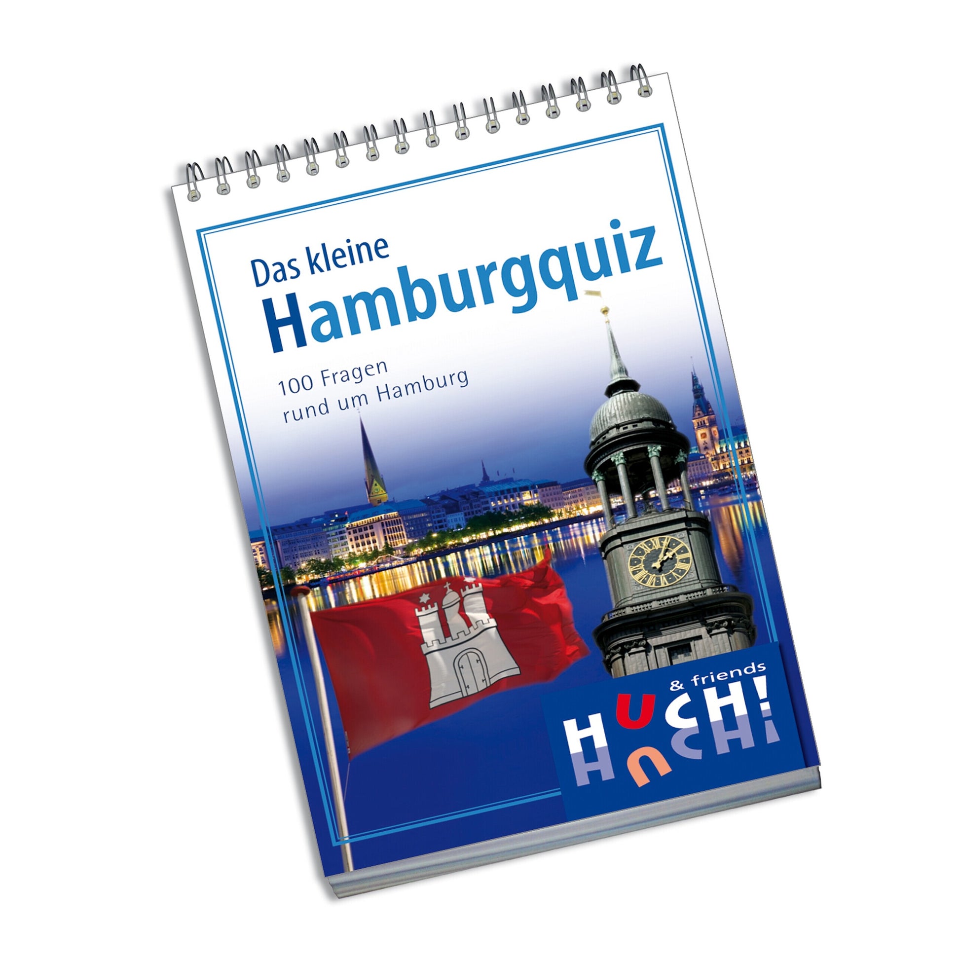 Spiralgebundenes Quizspiel „Das kleine Hamburgquiz“ mit Hamburg-Motiven