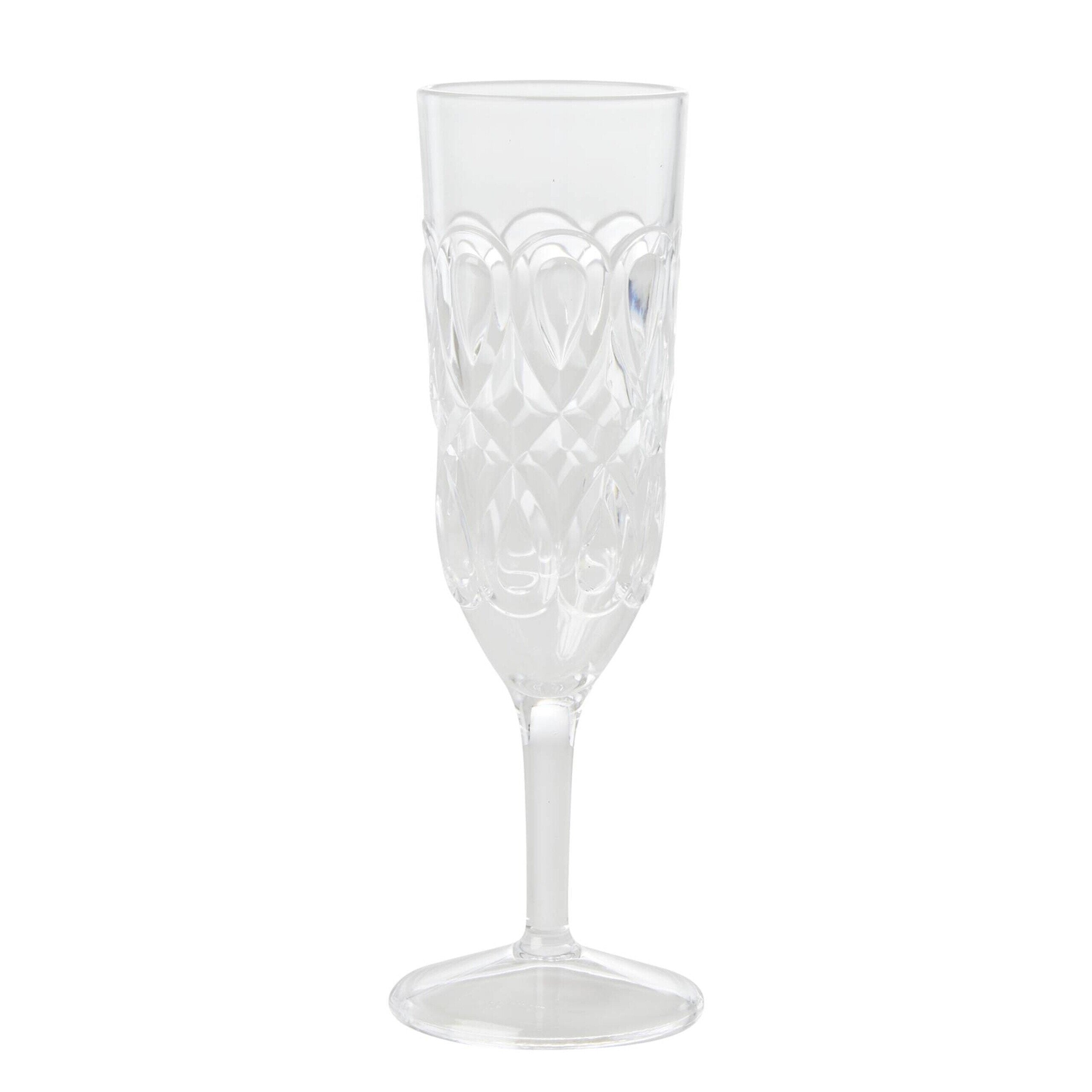 Champagnerglas mit geprägten Details "Acrylic" (Klar)