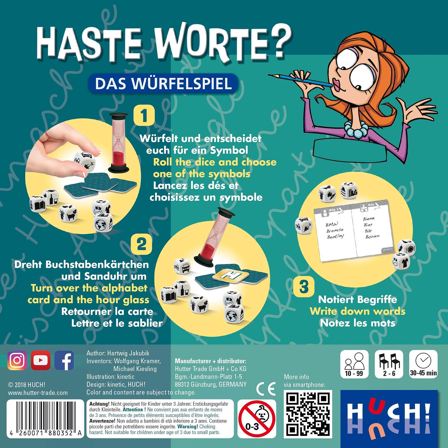 Haste Worte Würfelspiel