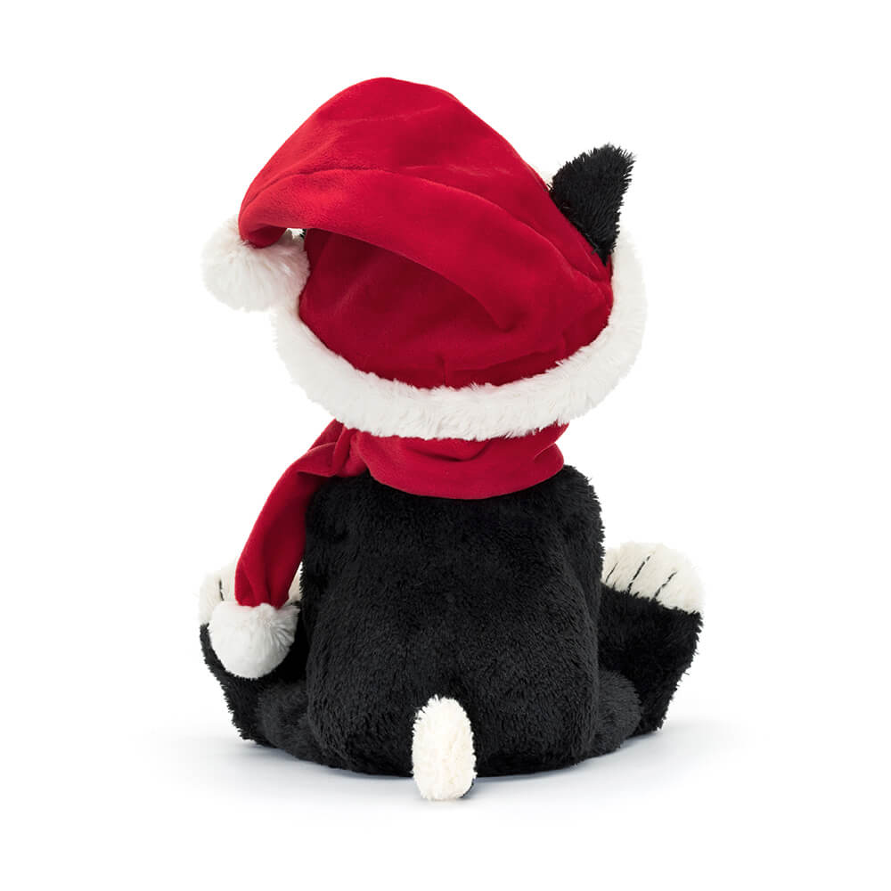 Kuscheltier Katze "Christmas Jack" - 32 cm (Weiß/Schwarz)