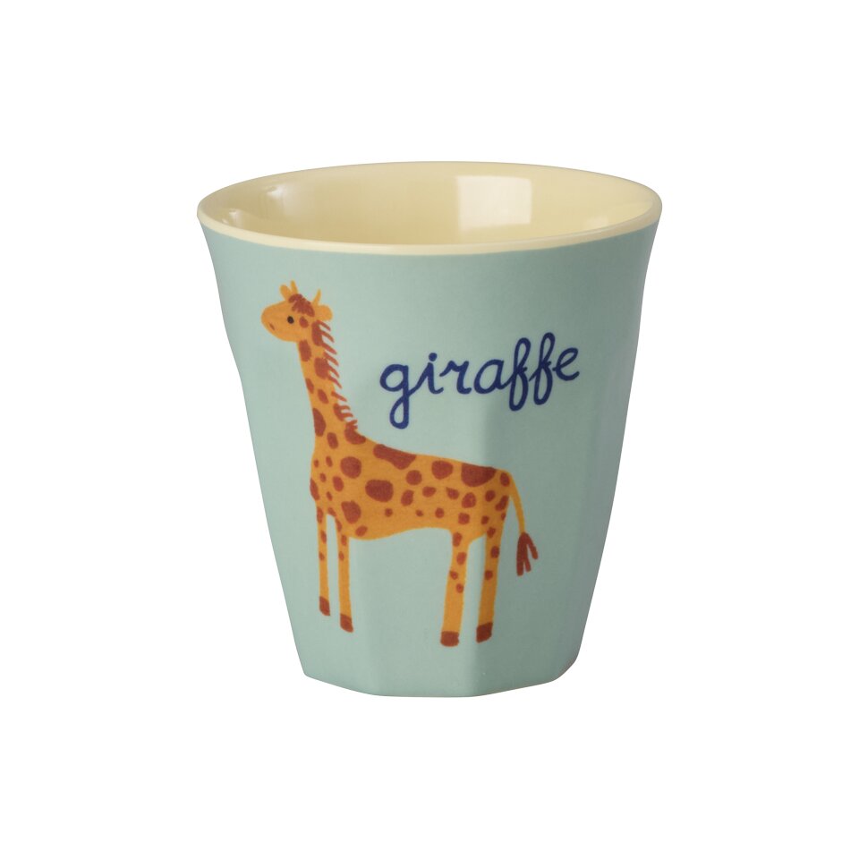 Kinderbecher aus Melamin mit Dschungelmotiv und Giraffe earth
