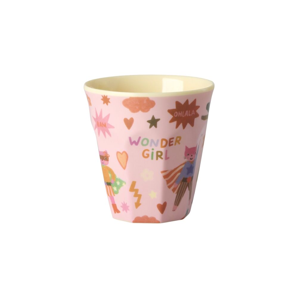 Kinderbecher aus Melamin, rosa, mit „Wonder Girl“-Motiv, 160 ml
