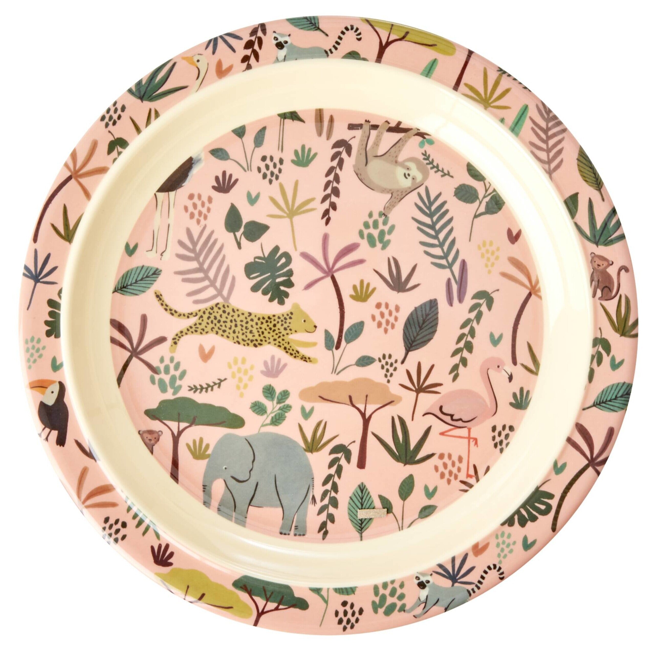 Melamin Speiseteller für Kinder "Jungle Animals" (Coral) Rice