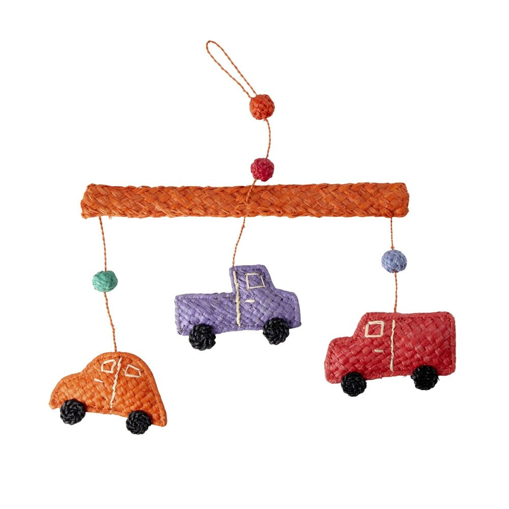 Mobile aus Raffia "Autos" (Bunt)