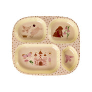 Melamin Kinder- Menüteller "Fairytale" - 24,5x21,5x2,5 cm (Rosa)