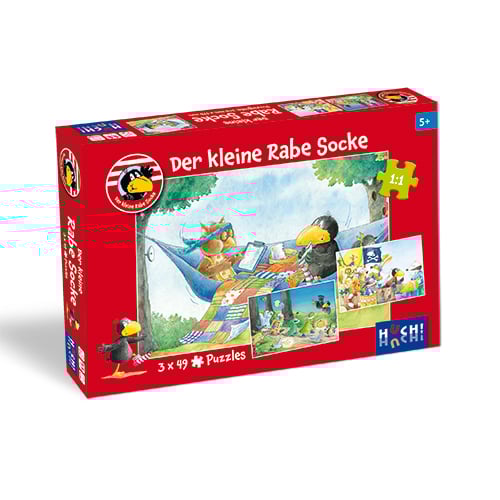 Der kleine Rabe Socke - Puzzle 3 x 49 Teile