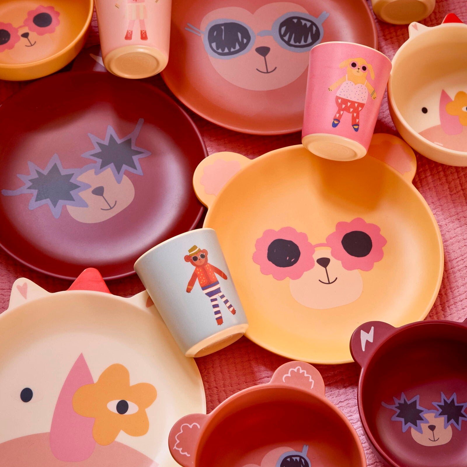 Melamin Kinderschale "Dog" - 150 ml (Hellbraun)