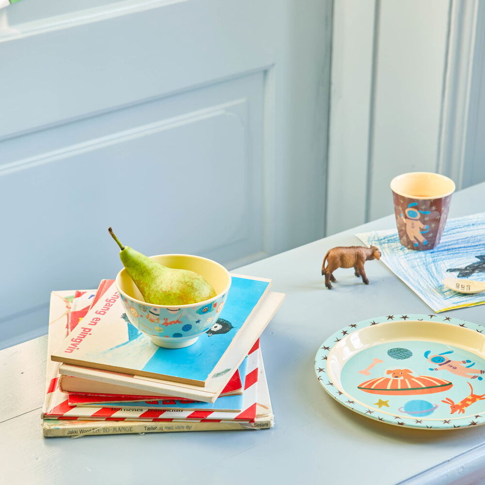 Melamin Schale "Dogs in Space" - 700 ml (Blau)