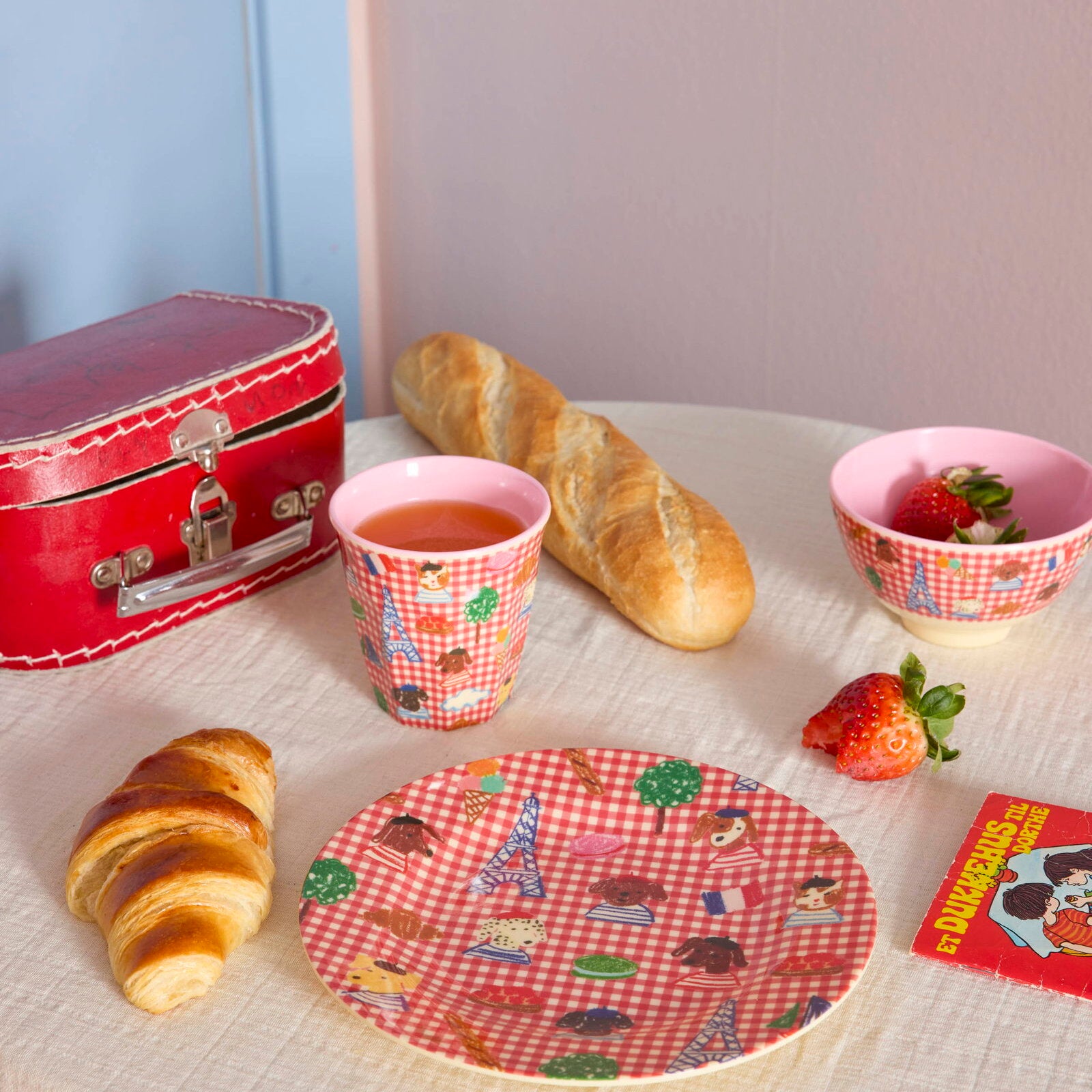 Melamin Becher "Kids in Paris" - M (Pink)