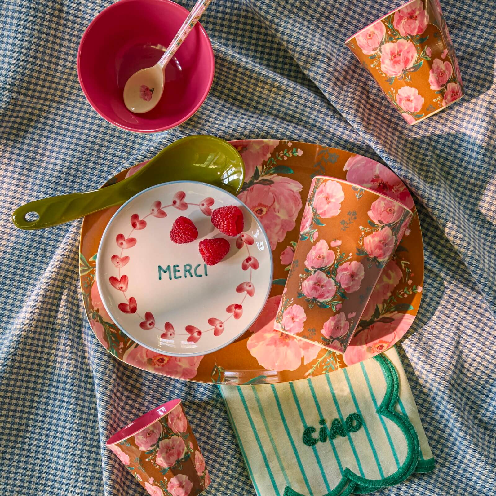 Melamin Becher "Floral Fiesta Rose" - M (Pink)