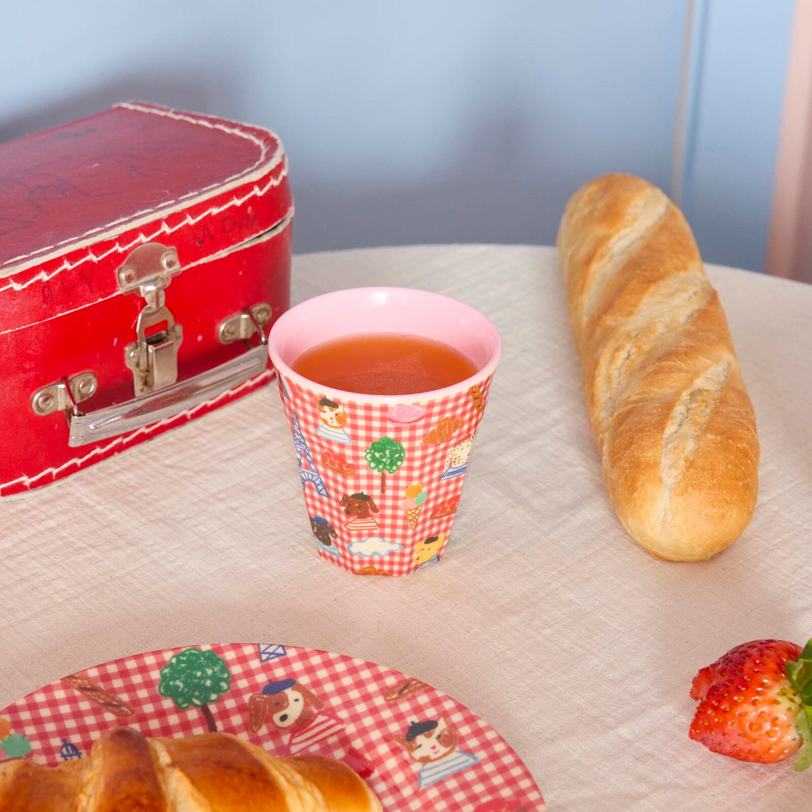 Melamin Becher "Kids in Paris" - M (Pink)
