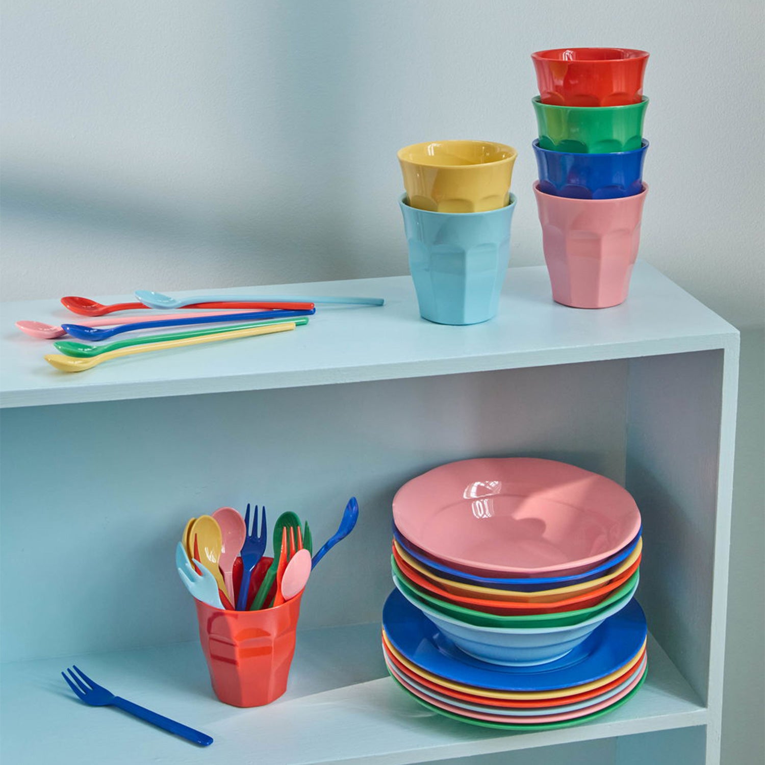 Melamin Kuchengabel im 6er-Set - 14 cm (Bunt)