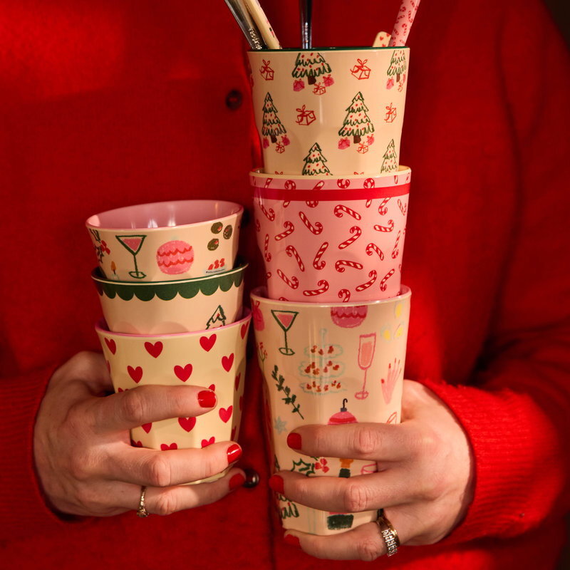 Melamin Becher "Xmas Galore" - M (Rosa)