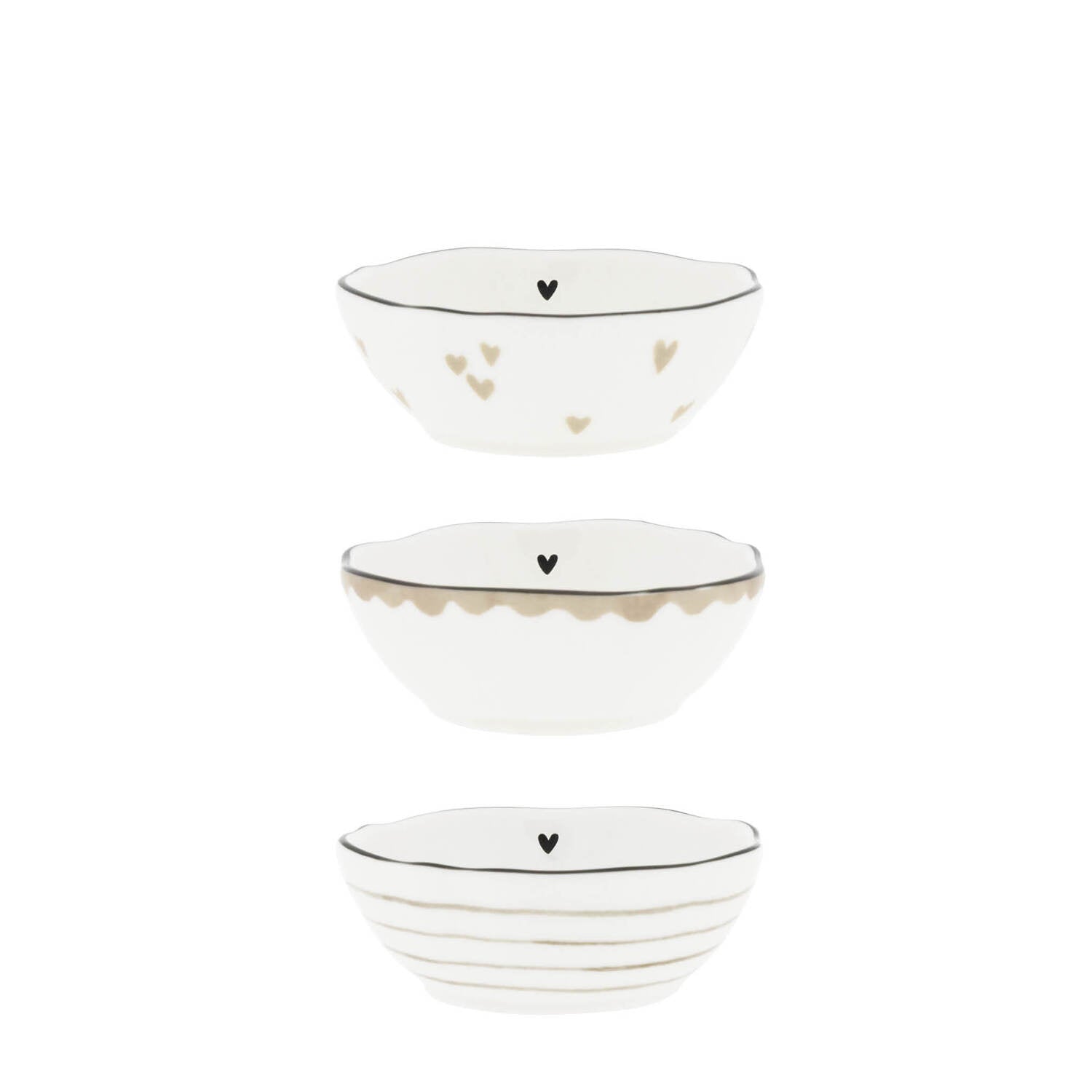 Schale im 3er-Set - 8x3 cm (Weiß)