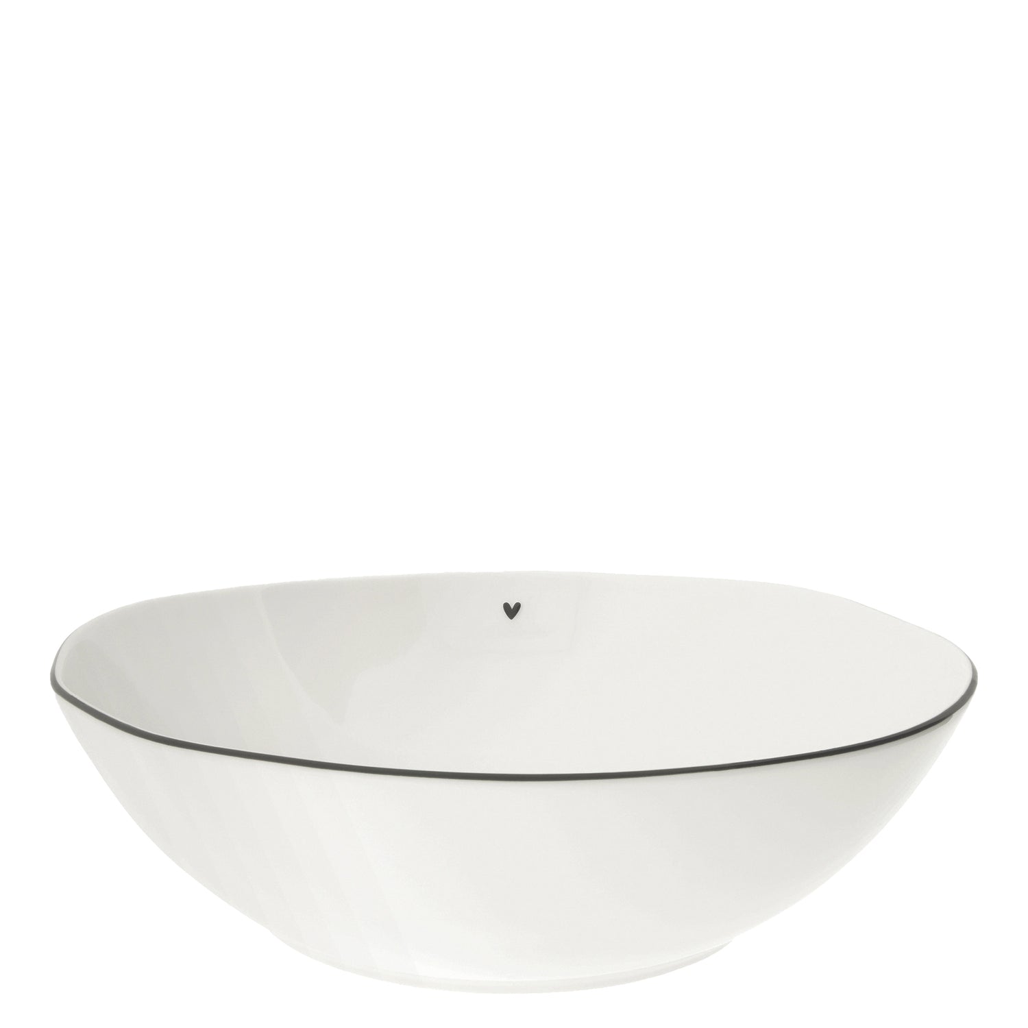 Salatschale "Heart" - 15,5x27x8 cm (Schwarz/Weiß)