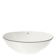 Salatschale "Heart" - 15,5x27x8 cm (Schwarz/Weiß)