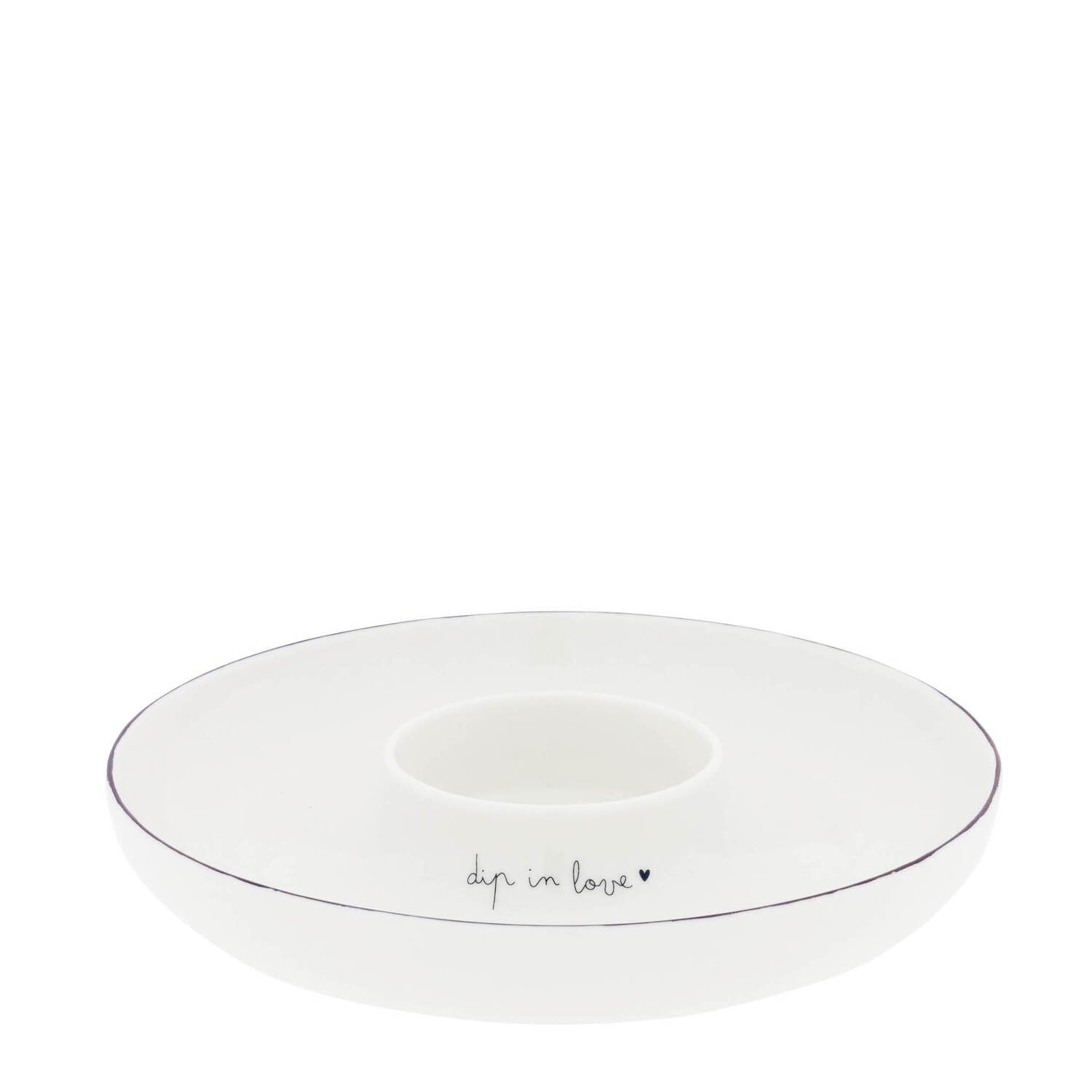 Tapasschale "dip in love" - 19x5,5 cm (Weiß)