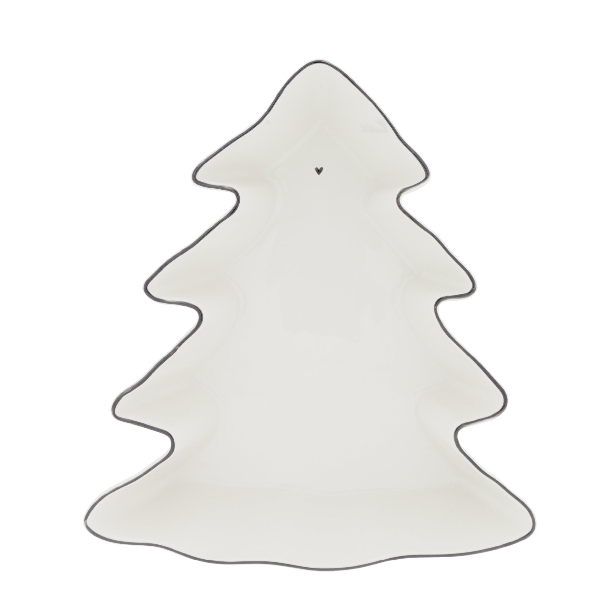Weiße Baum-Schale mit Kontur und kleinem Herzmotiv