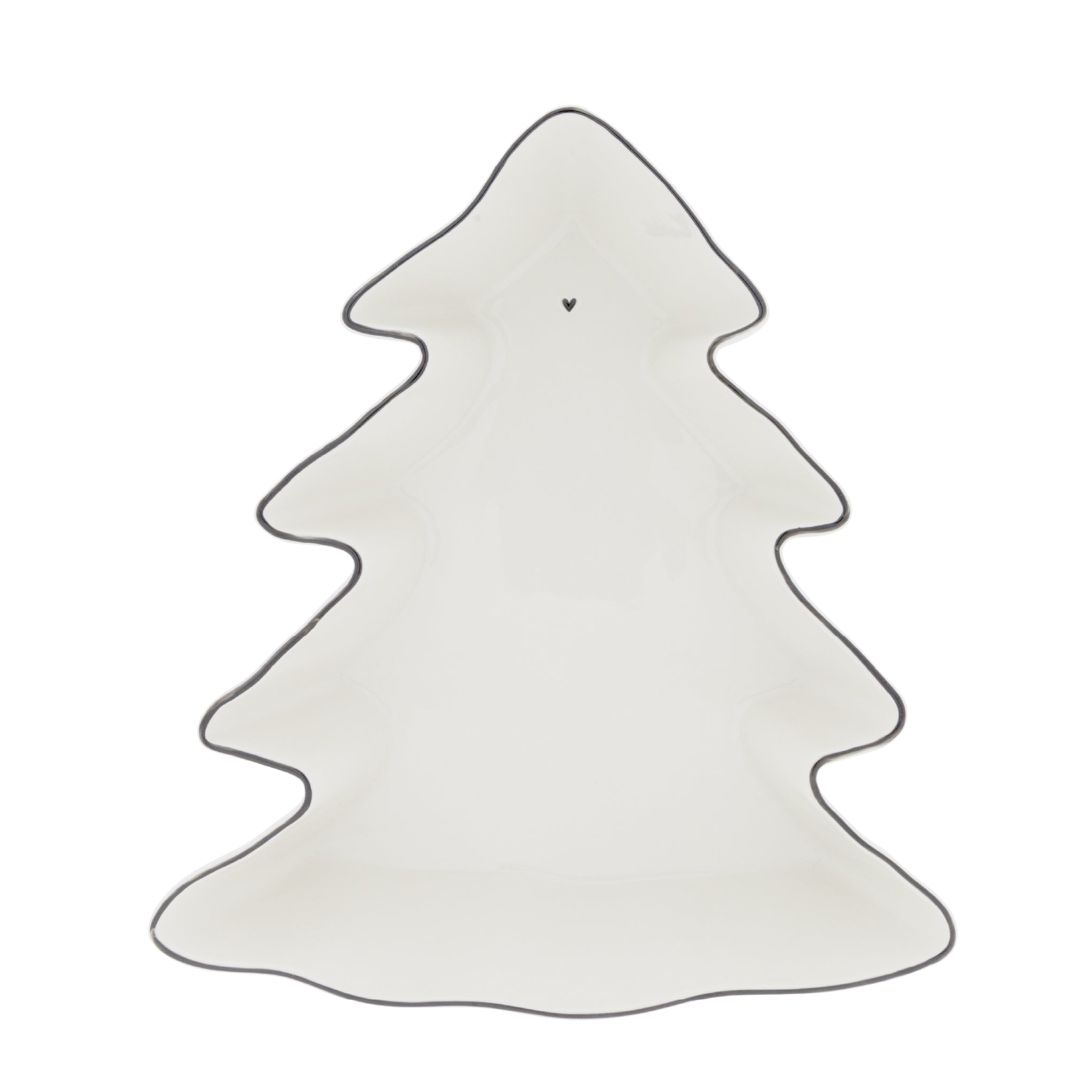 Weiße Baum-Schale mit Kontur und kleinem Herzmotiv