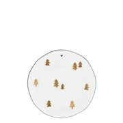Kuchenteller "Xmas Trees" - 16 cm (Weiß/Braun)