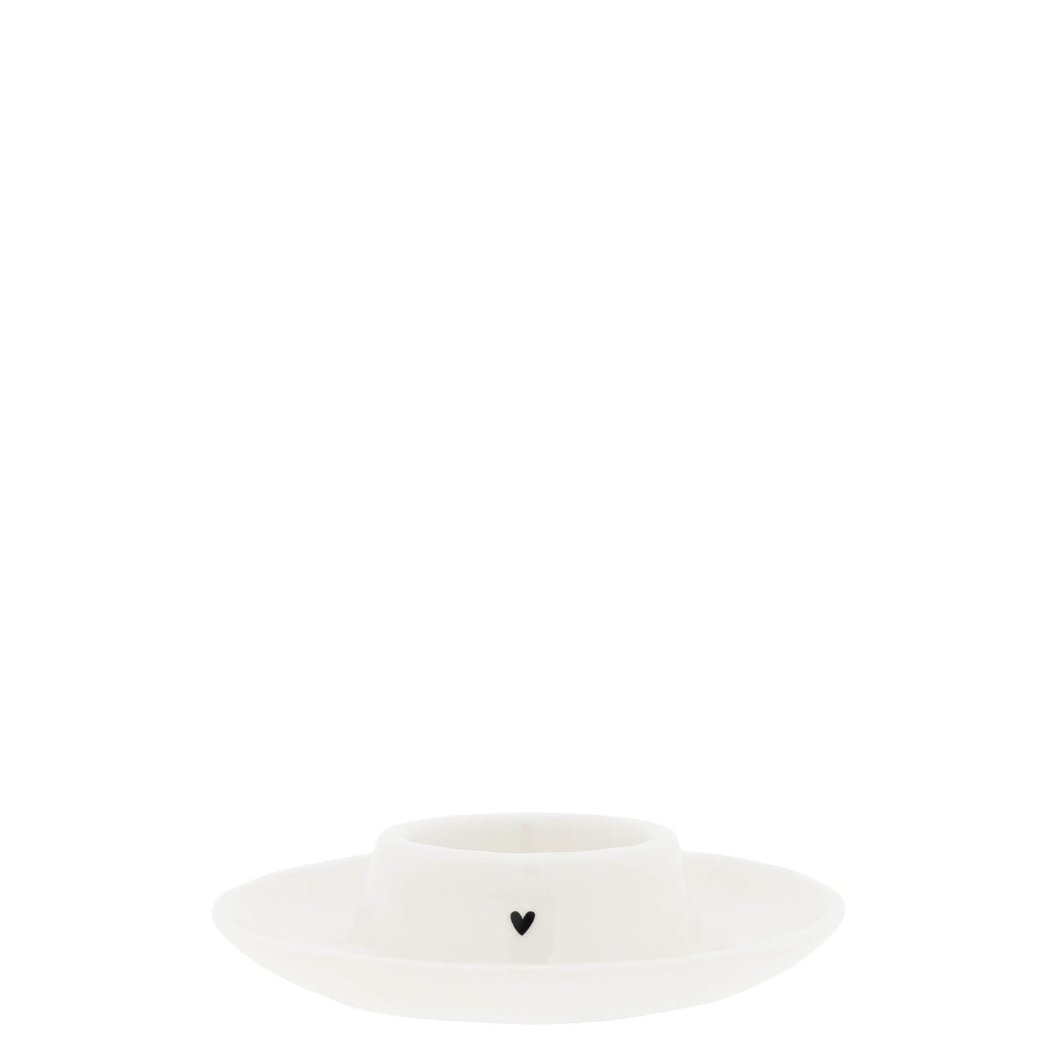 Eier Servierbecher "Heart" - 11x3 cm (Weiß/Schwarz)