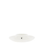 Eier Servierbecher "Heart" - 11x3 cm (Weiß/Schwarz)