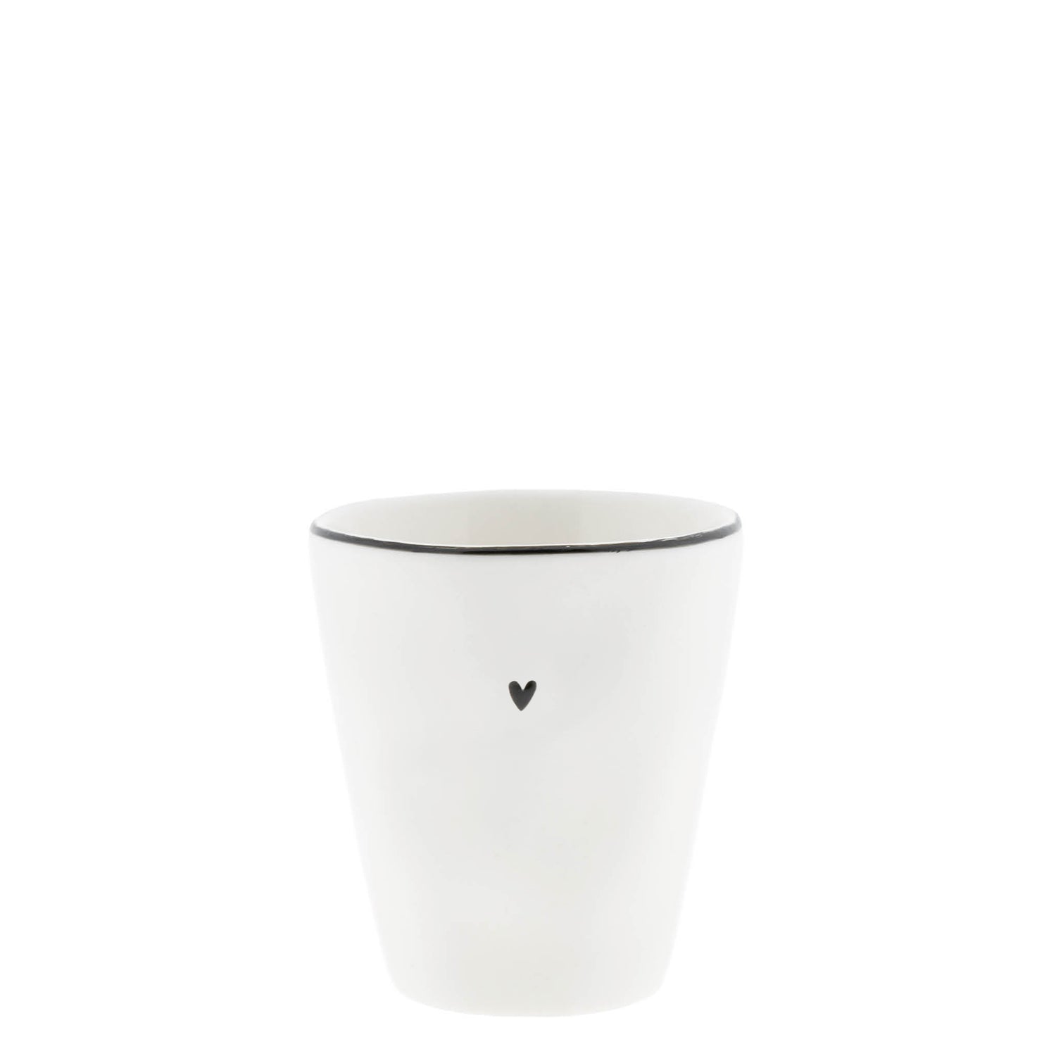 Espressotasse "Heart" - 6,5x6,5 cm (Weiß/Schwarz)