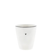 Espressotasse "Heart" - 6,5x6,5 cm (Weiß/Schwarz)